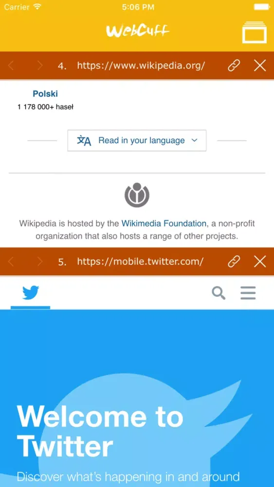 Ảnh chụp màn hình của WebCuff