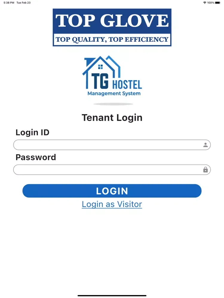TG Hostel Management App iPad  スクリーンショット
