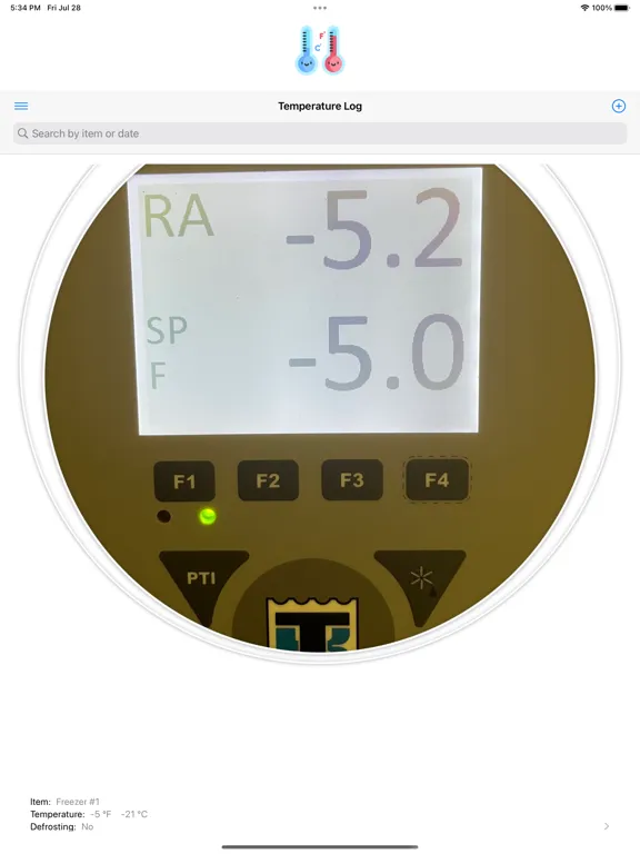 Temperature Log iPad  Screenshots