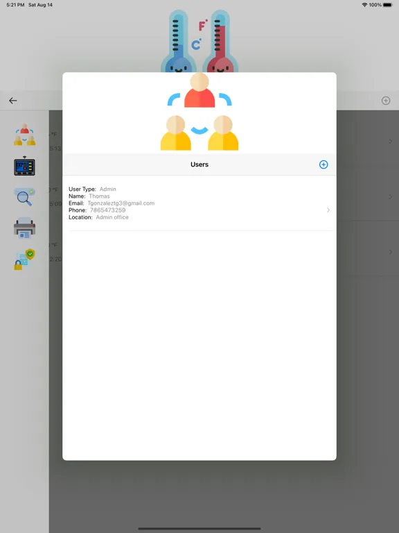 Temperature Log iPad  Screenshots