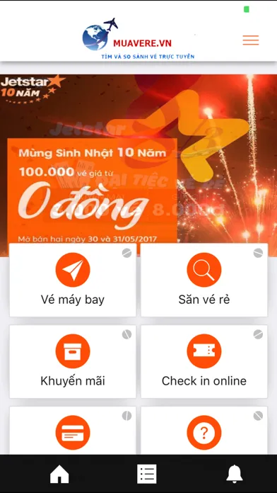 Tangkapan layar Mua Vé Rẻ