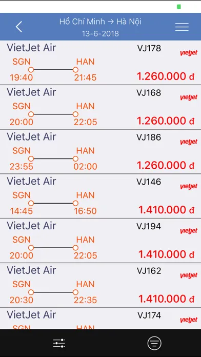 Tangkapan layar Mua Vé Rẻ