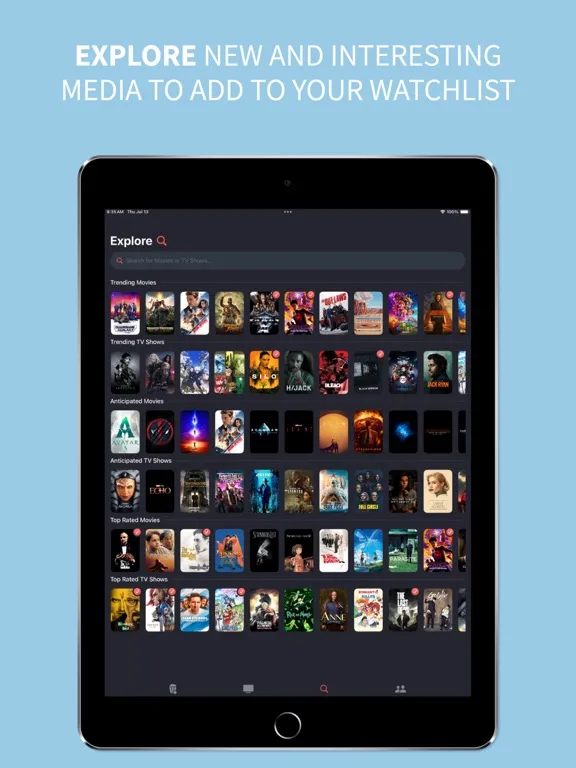 صور Watchlist: Movie & TV Shows iPad 