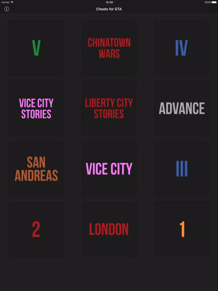 Capturas de tela do Cheats for GTA - for all Grand Theft Auto games iPad 