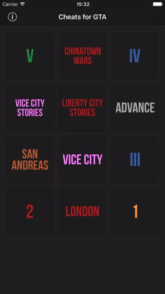 Capturas de tela do Cheats for GTA - for all Grand Theft Auto games