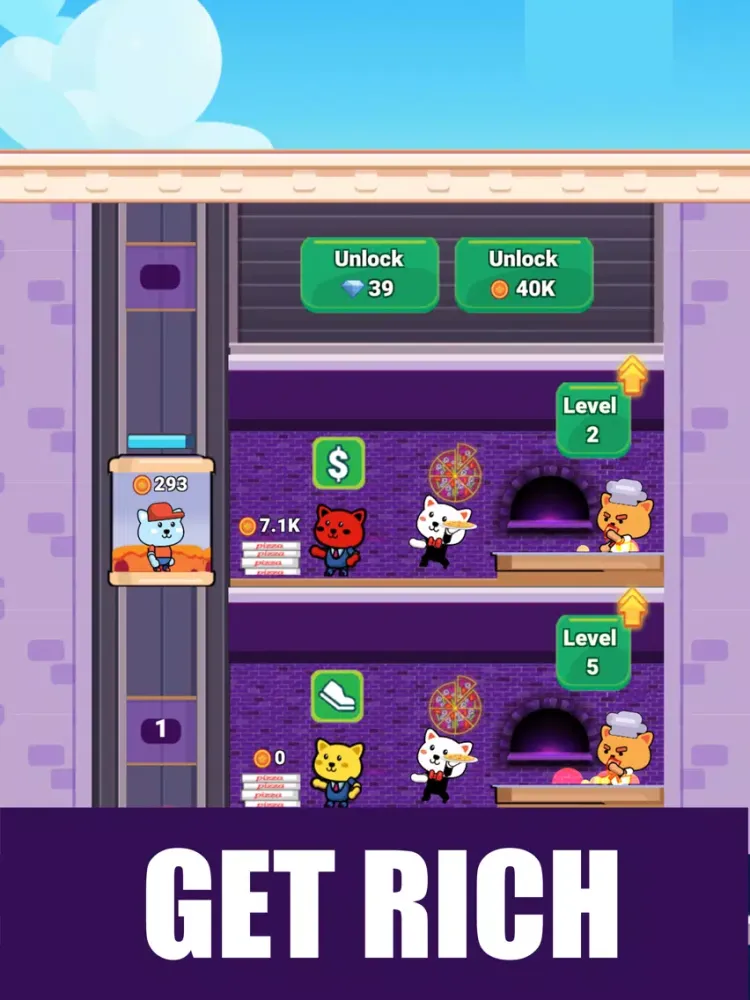 Capturas de pantalla de Cat's Pizzeria Tycoon iPad 