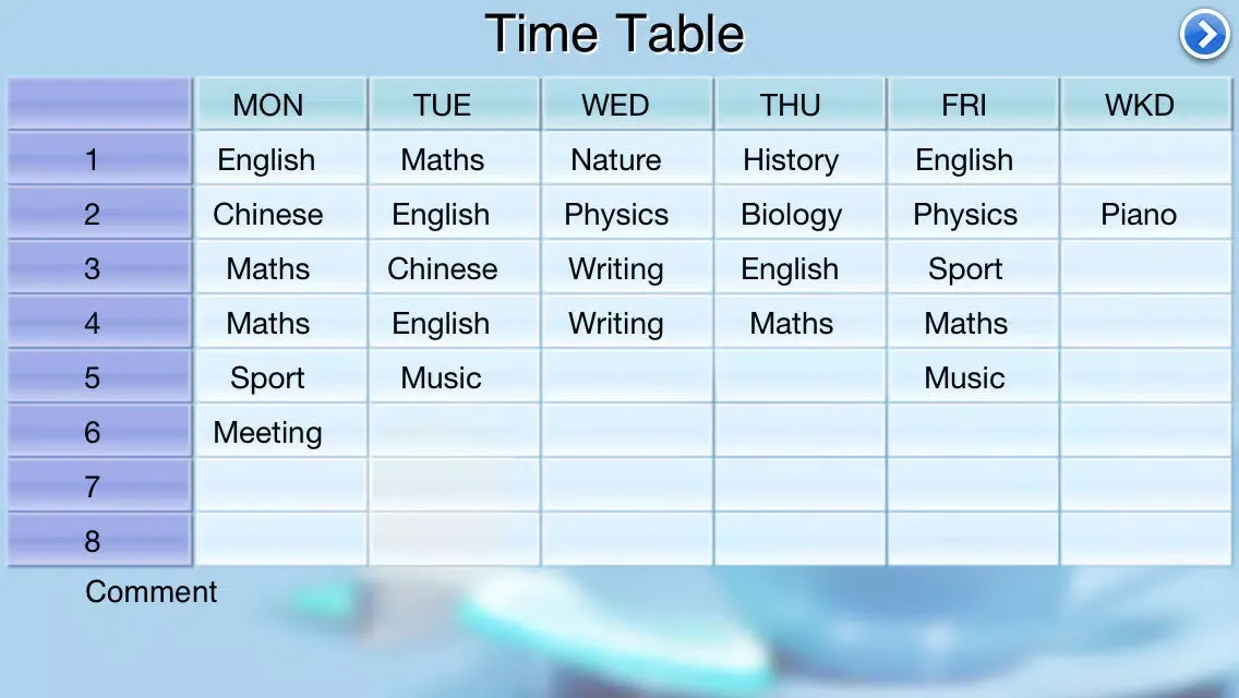 Zrzuty ekranu Simple Time Table