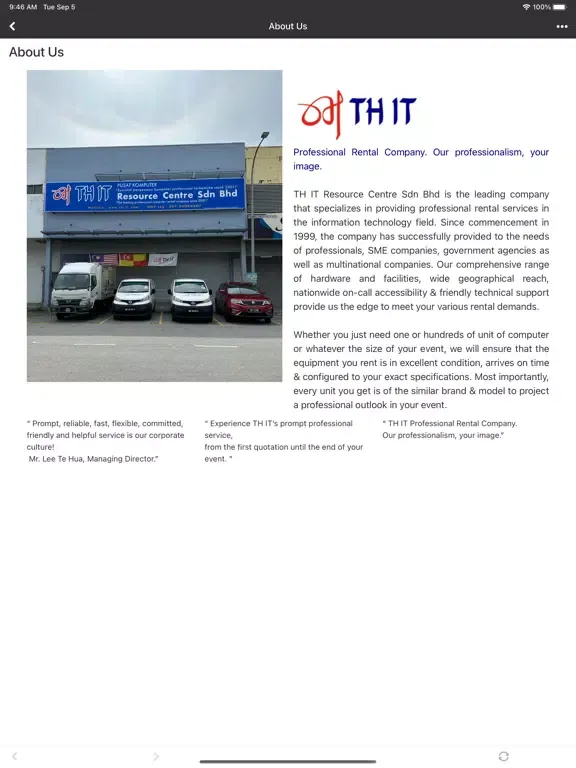 TH IT RESOURCE CENTRE SDN BHD iPad  Screenshots