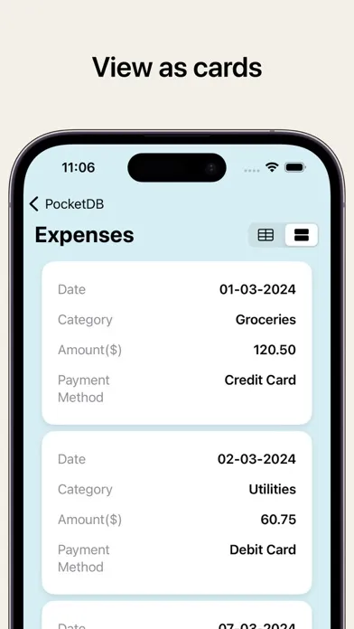 Database : PocketDB स्क्रीनशॉट