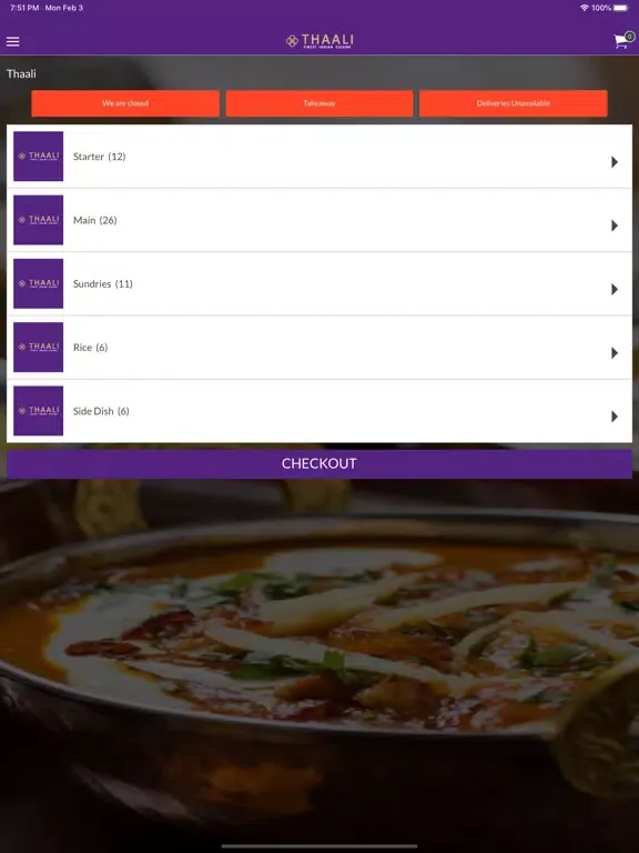 Capturas de pantalla de Thaali Indian Restaurant iPad 