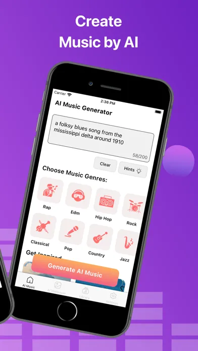 Capturas de tela do AI Music Generator Beat Maker