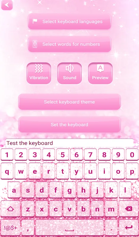 Pink Glitter Keyboard Screenshots
