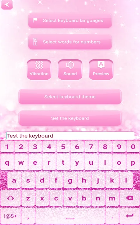 Pink Glitter Keyboard Screenshots