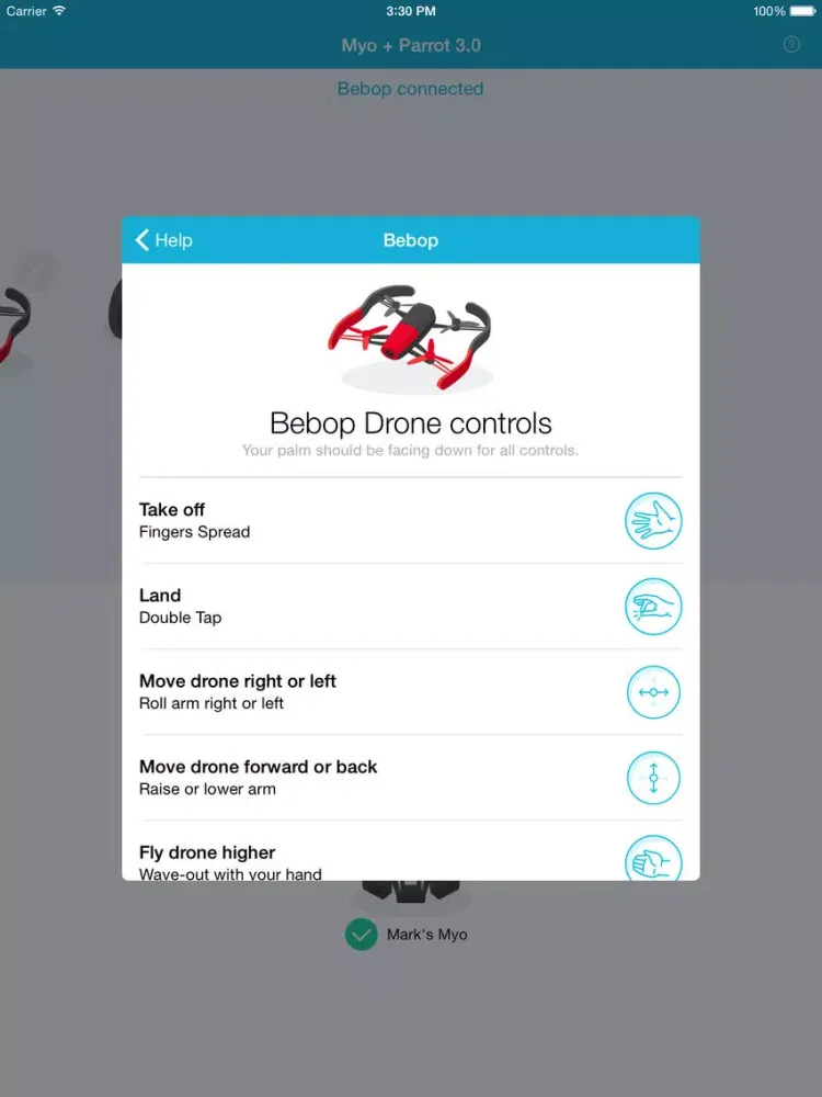 Myo + Parrot 3.0 iPad 应用截图