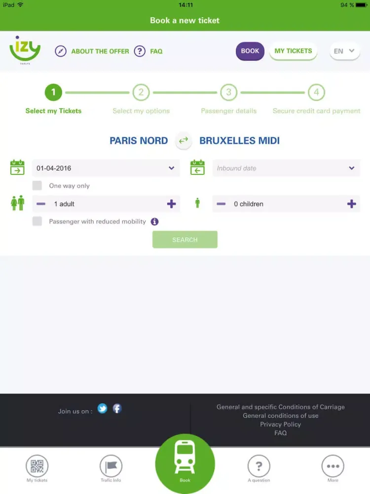 Capturas de pantalla de IZY Thalys iPad 