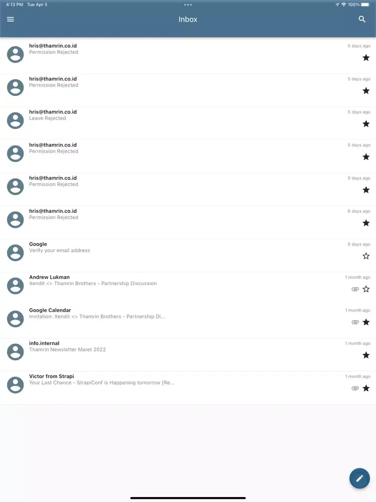 HRIS Thamrin Group iPad  Screenshots