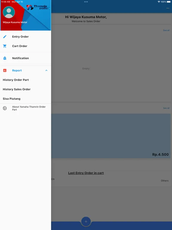 Zrzuty ekranu Yamaha Thamrin Order Part iPad 