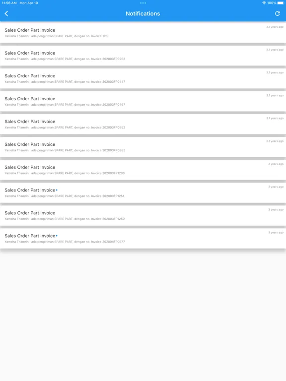 Zrzuty ekranu Yamaha Thamrin Order Part iPad 