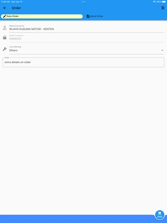 Zrzuty ekranu Yamaha Thamrin Order Part iPad 