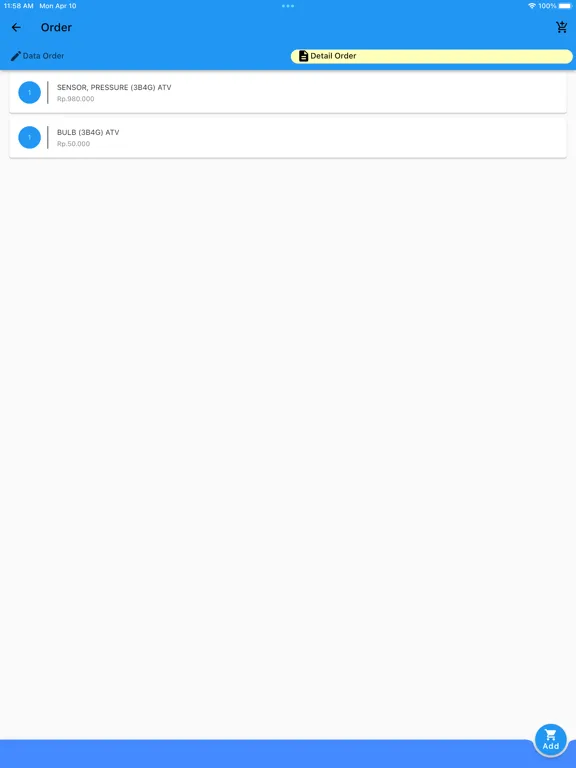 Zrzuty ekranu Yamaha Thamrin Order Part iPad 