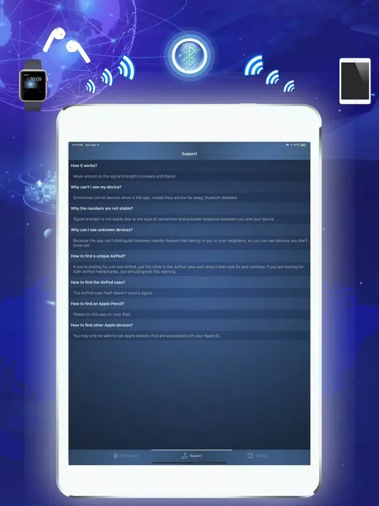 Tangkapan layar Pro Find My Bluetooth Device iPad 