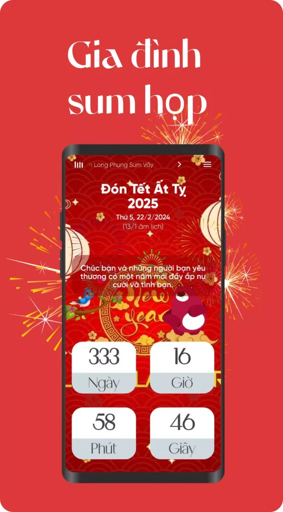 Capturas de tela do Vietnamese Tet Countdown 2025