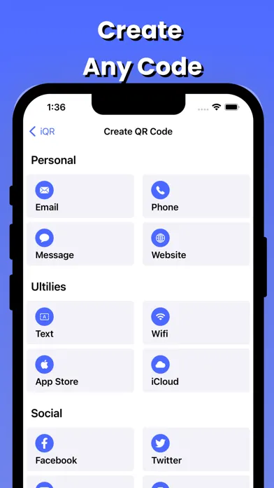 Tangkapan skrin iQR : QR Code Reader