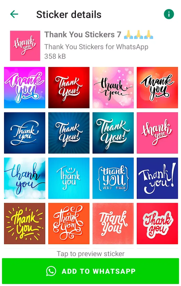 Thank You Sticker for WhatsApp Screenshots