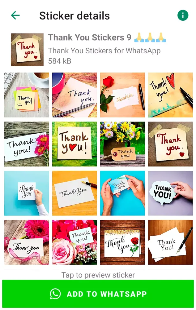 Thank You Sticker for WhatsApp Screenshots