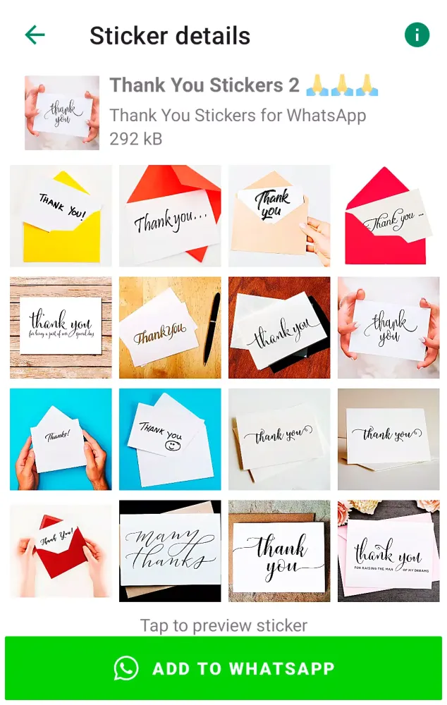 Thank You Sticker for WhatsApp Screenshots