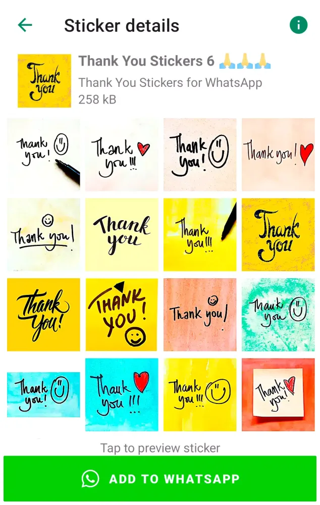 Thank You Sticker for WhatsApp Screenshots