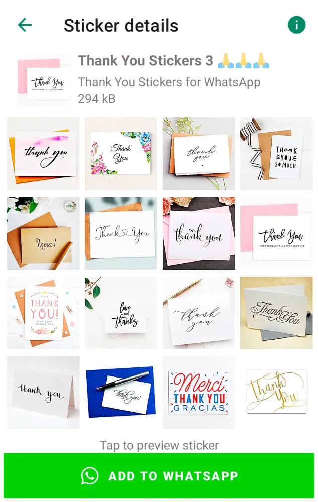 Thank You Sticker for WhatsApp Screenshots