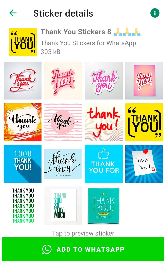 Thank You Sticker for WhatsApp Screenshots