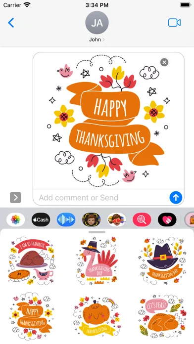 Capturas de pantalla de ThanksGiving Stickers Pack App
