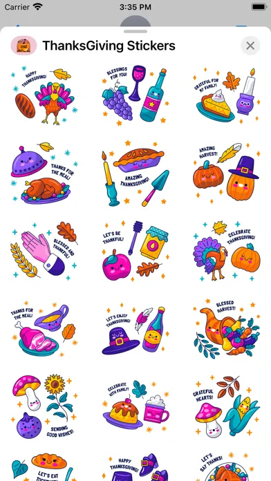 Capturas de pantalla de ThanksGiving Stickers Pack App