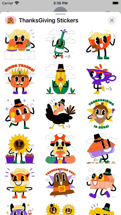 Capturas de pantalla de ThanksGiving Stickers Pack App