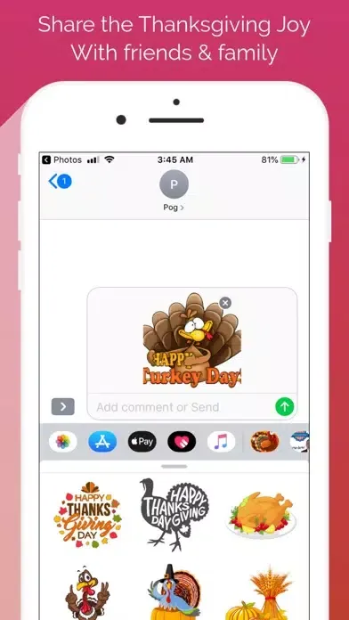 Capturas de tela do Thanksgiving Emoji Stickers