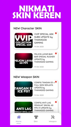 Ảnh chụp màn hình của Skin Tools