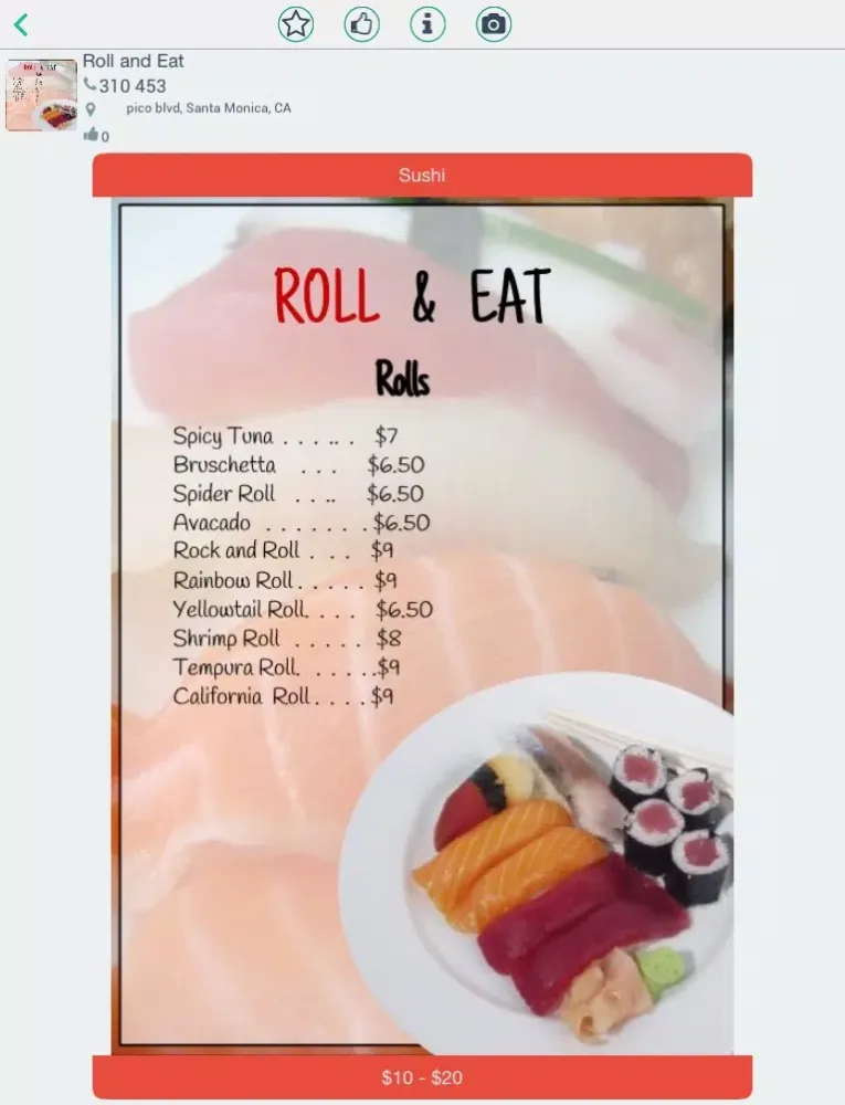 Capturas de tela do Thanku Menu iPad 