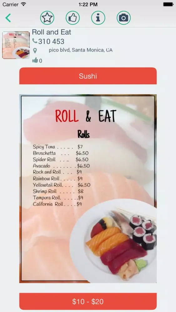 Capturas de tela do Thanku Menu