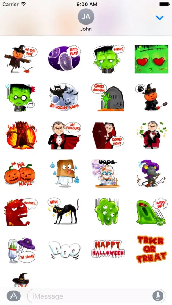 ภาพหน้าจอของ Monsters Halloween Stickers