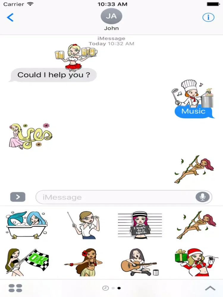 Capturas de tela do Sexy Cosplay Girls Stickers iPad 
