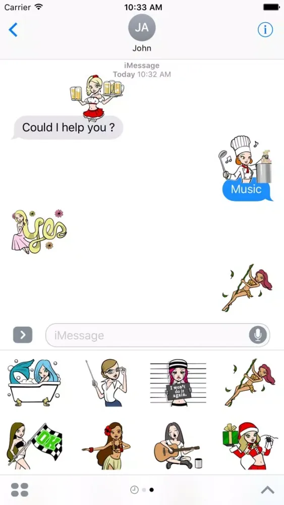 Capturas de tela do Sexy Cosplay Girls Stickers