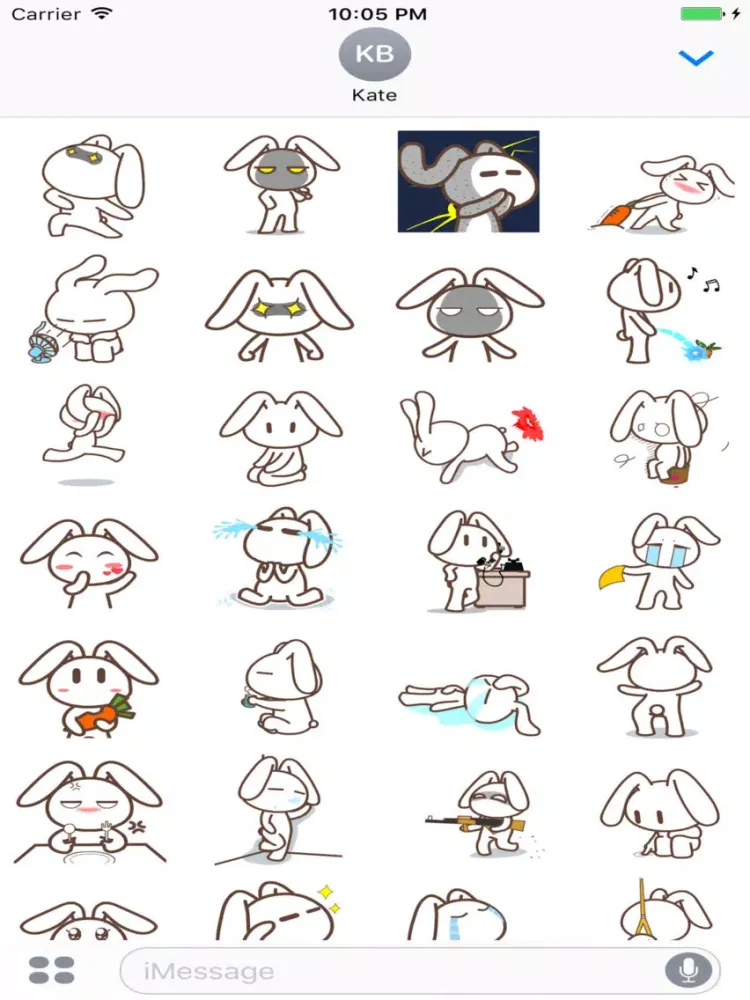 Rabbit Animated Emoji Stickers iPad  スクリーンショット