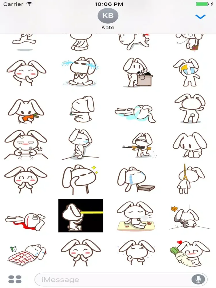 Rabbit Animated Emoji Stickers iPad  スクリーンショット