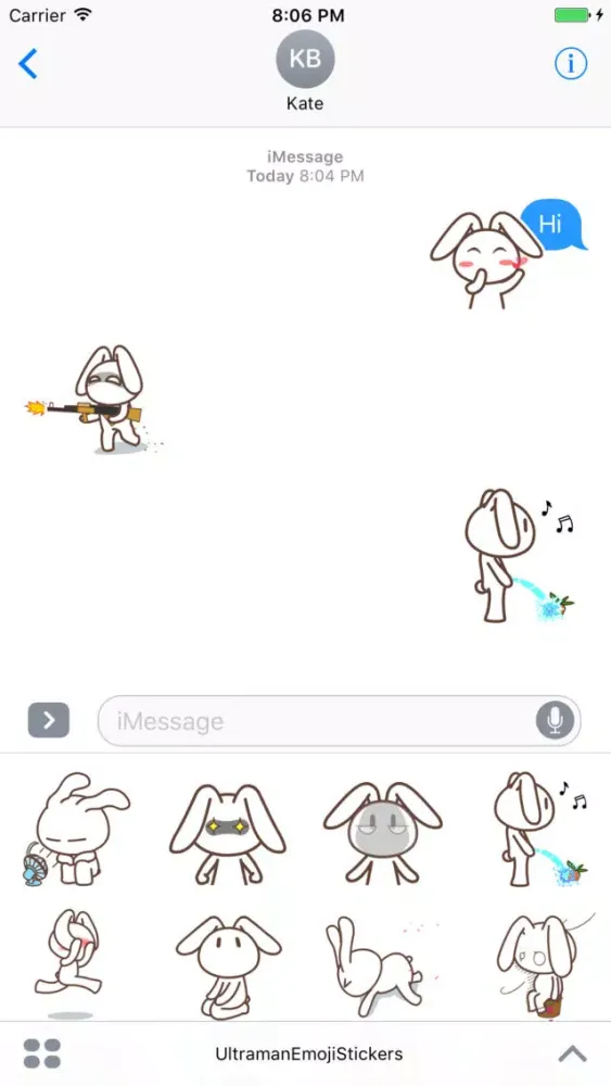 Rabbit Animated Emoji Stickers スクリーンショット