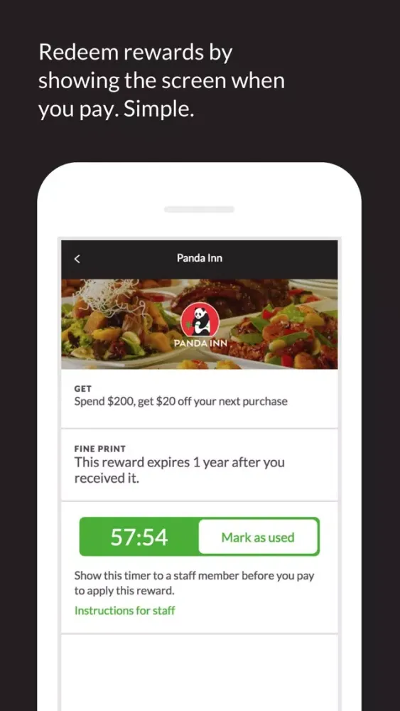Ảnh chụp màn hình của Panda Inn Rewards
