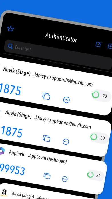 Captures d'écran de 2FA - Authenticator, Verify ID