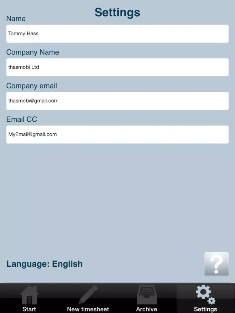 ภาพหน้าจอของ Daily Timesheet iPad 