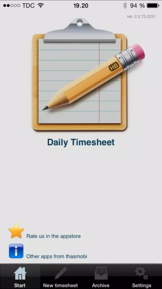 ภาพหน้าจอของ Daily Timesheet